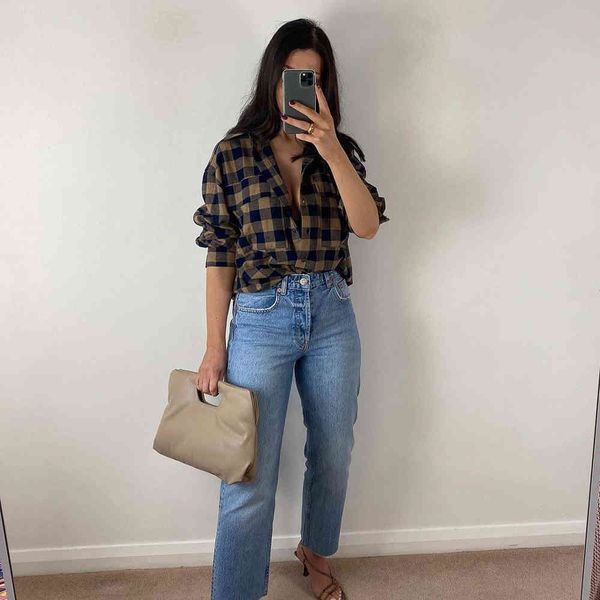 women check blouse long sleeves collared vintage fashion casual shirt femme mujer blusas 210420, White
women check blouse long sleeves collared vintage fashion casual shirt femme mujer blusas 210420, White
