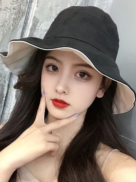 net red double face fisherman's hat female spring summer korean big brim sun beach, Blue;gray
net red double face fisherman's hat female spring summer korean big brim sun beach, Blue;gray