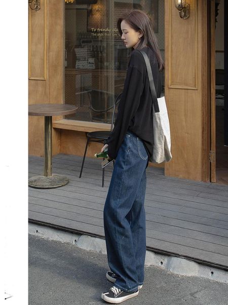 women's pants & capris straight tube loose jeans 2021 early spring fashion high waist slim floor length, Black;white
women's pants & capris straight tube loose jeans 2021 early spring fashion high waist slim floor length, Black;white
