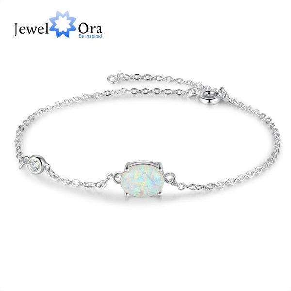 link, chain jewelora silver color oval simulated white opal charm bracelet for women classic adjustable wedding jewelry, Black
link, chain jewelora silver color oval simulated white opal charm bracelet for women classic adjustable wedding jewelry, Black