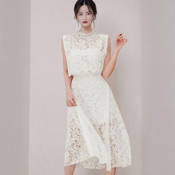 two piece dress 2021 summer white lace hollow out set for women sleeveless shirts and high waist midi skirts female suit
two piece dress 2021 summer white lace hollow out set for women sleeveless shirts and high waist midi skirts female suit