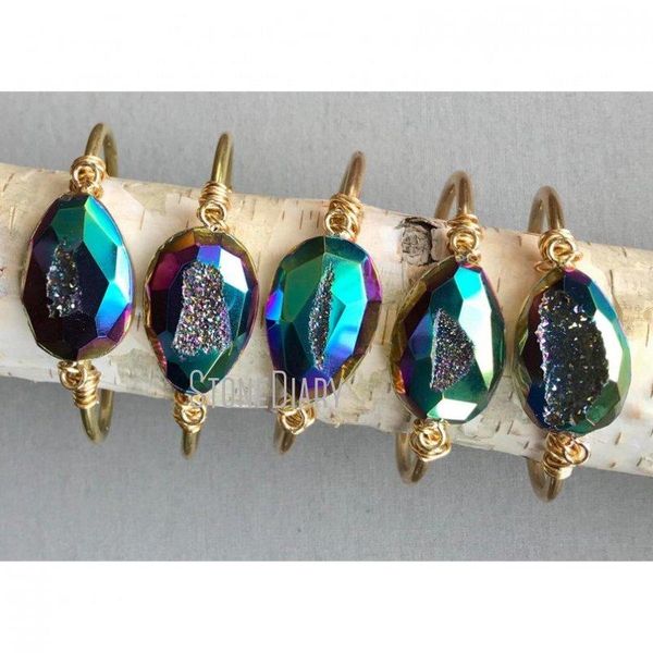 bangle bm27694 rainbow druzy geode bracelet cuff titanium boho chic agate bridesmaid gift idea, Black
bangle bm27694 rainbow druzy geode bracelet cuff titanium boho chic agate bridesmaid gift idea, Black