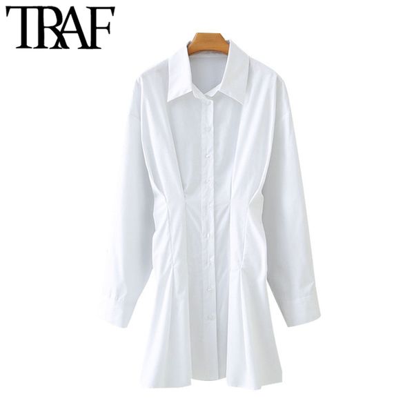 traf women chic fashion button-up pleated mini shirt dress vintage long sleeve back elastic slim female dresses mujer 210415, Black;gray
traf women chic fashion button-up pleated mini shirt dress vintage long sleeve back elastic slim female dresses mujer 210415, Black;gray