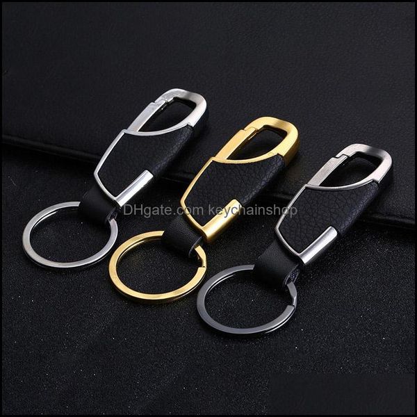 keychains fashion accessories design business men high-grade keychain real black leather gold/black/sier plated alloy car key chain for sale, Silver
keychains fashion accessories design business men high-grade keychain real black leather gold/black/sier plated alloy car key chain for sale, Silver