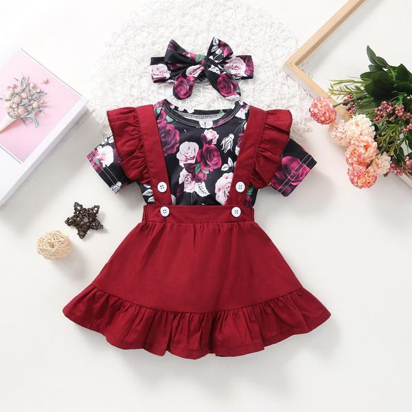 girl's dresses 3-piece baby girl clothes toddler floral print bodysuit suspender headband set born infant girls ruffled sunflower, Red;yellow
girl's dresses 3-piece baby girl clothes toddler floral print bodysuit suspender headband set born infant girls ruffled sunflower, Red;yellow
