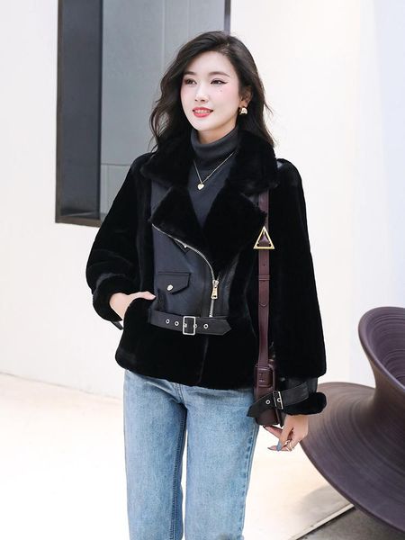 women's fur & faux fashion super quality real wool female jacket autumn winter 2021 genuine sheepskin coat clothing ropa de mujer zjt16, Black
women's fur & faux fashion super quality real wool female jacket autumn winter 2021 genuine sheepskin coat clothing ropa de mujer zjt16, Black