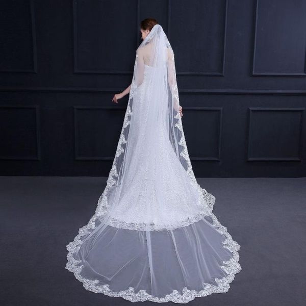 bridal veils fishday 2021 appliqued wedding dress veil lace edge long 3m velo novia white accessories woman femme with clip d30, Black
bridal veils fishday 2021 appliqued wedding dress veil lace edge long 3m velo novia white accessories woman femme with clip d30, Black