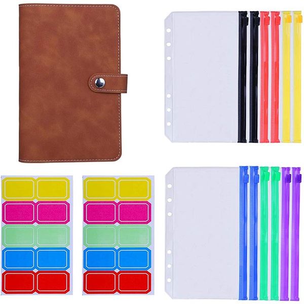 gift wrap 12pcs a6 colorful zipper loose-leaf bag with pu leather notebook binder cover waterproof cash budget envelope system
gift wrap 12pcs a6 colorful zipper loose-leaf bag with pu leather notebook binder cover waterproof cash budget envelope system