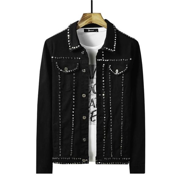 men's jackets mcikkny punk rivet denim hip hop painted outwear coats for male size 3xl -5xl solid color, Black;brown
men's jackets mcikkny punk rivet denim hip hop painted outwear coats for male size 3xl -5xl solid color, Black;brown