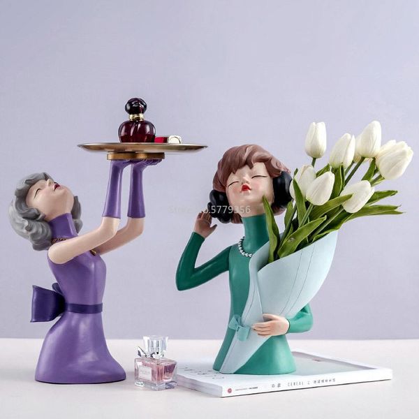 modern girl resin decoration living room flower vase figurine tv cabinet home birthday gift vases
modern girl resin decoration living room flower vase figurine tv cabinet home birthday gift vases