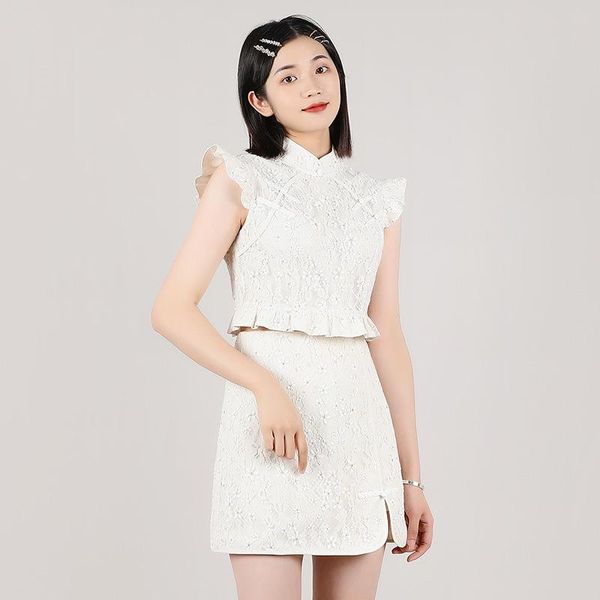 ethnic clothing 2021 chinese 2 piece mandarin collar dress women short qipao sleeveless cheongsam lady vintage elegant party, Red
ethnic clothing 2021 chinese 2 piece mandarin collar dress women short qipao sleeveless cheongsam lady vintage elegant party, Red