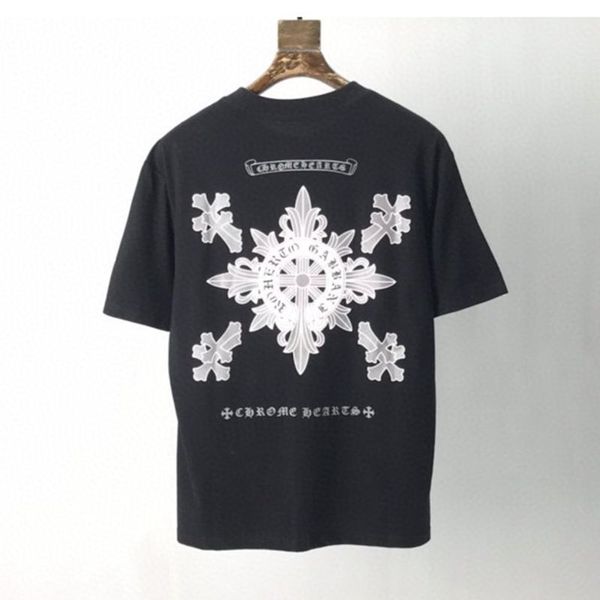 2021 fashion brand new short t-shirt ch men's cross leather letter printing round neck loose half sleeve top, White;black
2021 fashion brand new short t-shirt ch men's cross leather letter printing round neck loose half sleeve top, White;black