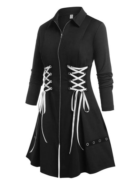 women's trench coats plus size zip lace up grommet skirted coat streetwear casual black long sleeves turn-down collar zipper, Tan;black
women's trench coats plus size zip lace up grommet skirted coat streetwear casual black long sleeves turn-down collar zipper, Tan;black