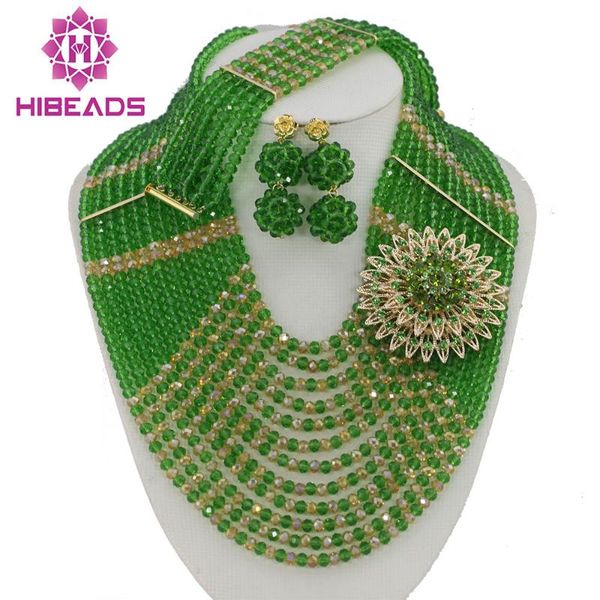 earrings & necklace marvelous nigerian wedding african beads jewelry set fashion green/gold gs053, Silver
earrings & necklace marvelous nigerian wedding african beads jewelry set fashion green/gold gs053, Silver
