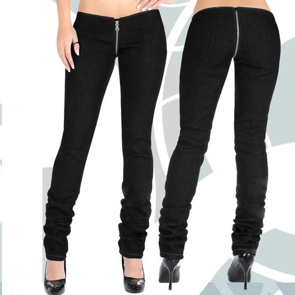 women lady low waist trousers skinny pants zip crotch straight legs stylish women's & capris, Black;white
women lady low waist trousers skinny pants zip crotch straight legs stylish women's & capris, Black;white