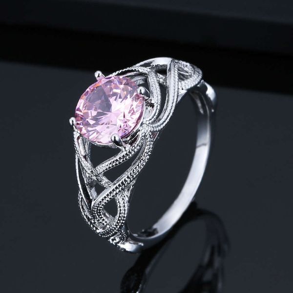 new hollow diamond multi color zircon women's ring, Black