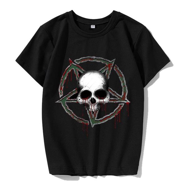 men's t-shirts 2021 summer five-pointed star skull print t-shirt casual short sleeve clothes street hip hop gothic men, White;black
men's t-shirts 2021 summer five-pointed star skull print t-shirt casual short sleeve clothes street hip hop gothic men, White;black