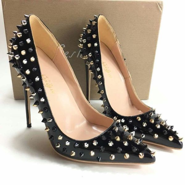 dress shoes patent leather keshangjia studded heels 12cm fashion ladies pointed toe rivets spiked high heeled shoes black womens pumps n36x
dress shoes patent leather keshangjia studded heels 12cm fashion ladies pointed toe rivets spiked high heeled shoes black womens pumps n36x