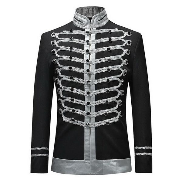 vogue male single breasted suit jacket men military stage fashion drama costume party blazer plus size men's suits & blazers, White;black
vogue male single breasted suit jacket men military stage fashion drama costume party blazer plus size men's suits & blazers, White;black