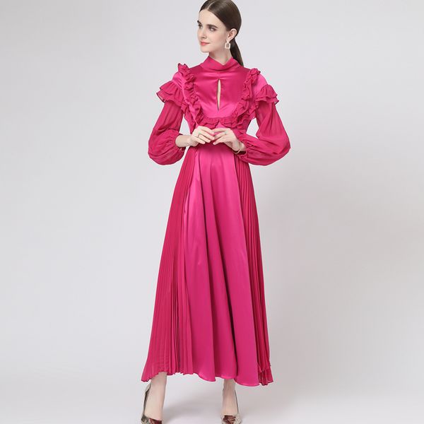 women's runway dresses stand collar long sleeves printed elegant party prom gown maxi dress vestidos, Black
women's runway dresses stand collar long sleeves printed elegant party prom gown maxi dress vestidos, Black