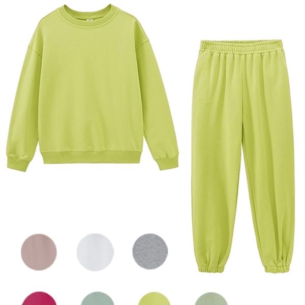 ies casual oversized two piece set woman suit female tracksuit pant o-neck sweatshirts white sweatpants 220315
ies casual oversized two piece set woman suit female tracksuit pant o-neck sweatshirts white sweatpants 220315