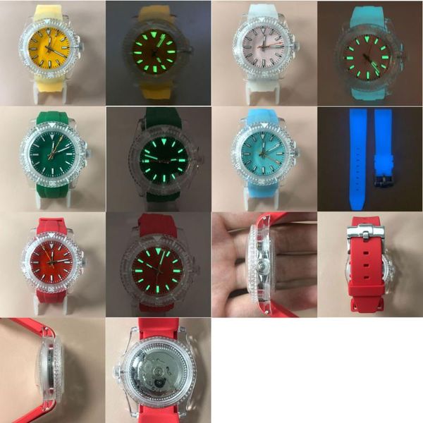 wristwatches watch with 40mm acrylic glass plastic cover shell rubber bracelet nh35 movement glowing green luminous lu89, Slivery;brown
wristwatches watch with 40mm acrylic glass plastic cover shell rubber bracelet nh35 movement glowing green luminous lu89, Slivery;brown
