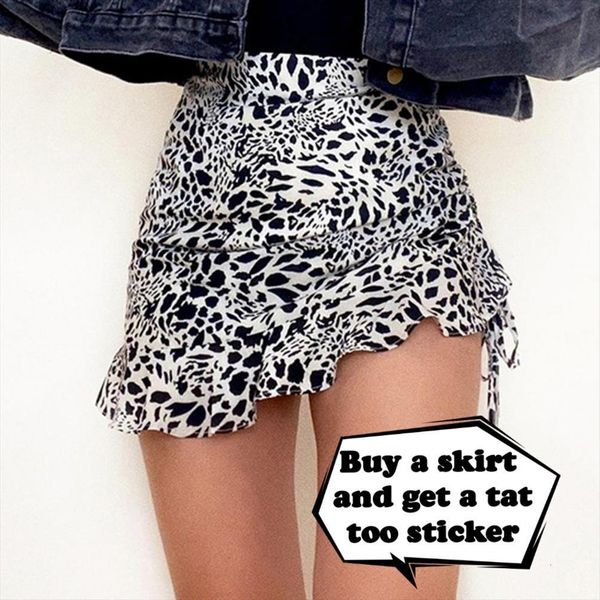 fashion asymmetrical ruffles women skirt high waist leopard drawstring mini clothing, Black
fashion asymmetrical ruffles women skirt high waist leopard drawstring mini clothing, Black