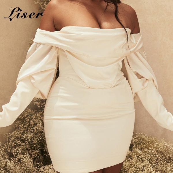 casual dresses liser 2021 summer women dress long sleeves slash neck mini bodycon elegant club celebrity party vestidos, Black;gray
casual dresses liser 2021 summer women dress long sleeves slash neck mini bodycon elegant club celebrity party vestidos, Black;gray