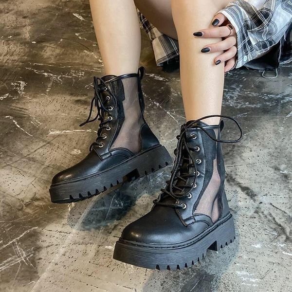 boots 2021 patent leather mesh fashion ankle round toe lace up women shoes spring autumn female cool, Black
boots 2021 patent leather mesh fashion ankle round toe lace up women shoes spring autumn female cool, Black