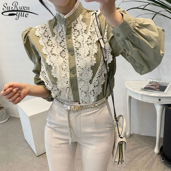 vintage korean stand collar single-row buckle lace stitching women's shirts and blouse loose lantern sleeve shirt woman 12767 210417, White
vintage korean stand collar single-row buckle lace stitching women's shirts and blouse loose lantern sleeve shirt woman 12767 210417, White