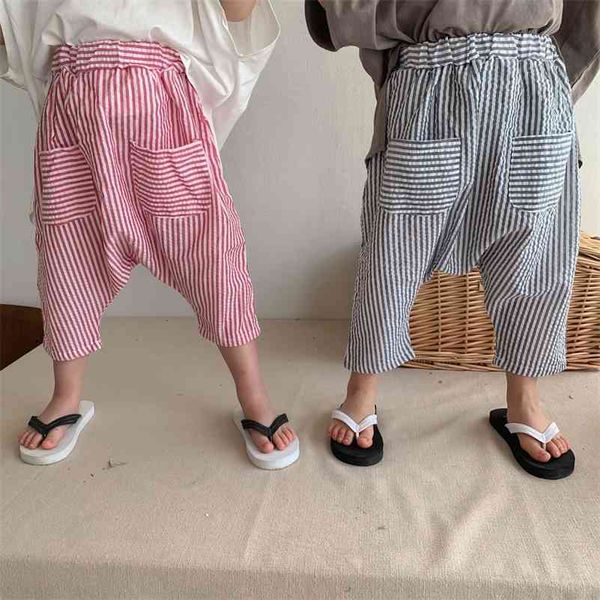 summer children thin cool striped harem pants boys girls loose calf-length trousers 210708, Blue
summer children thin cool striped harem pants boys girls loose calf-length trousers 210708, Blue