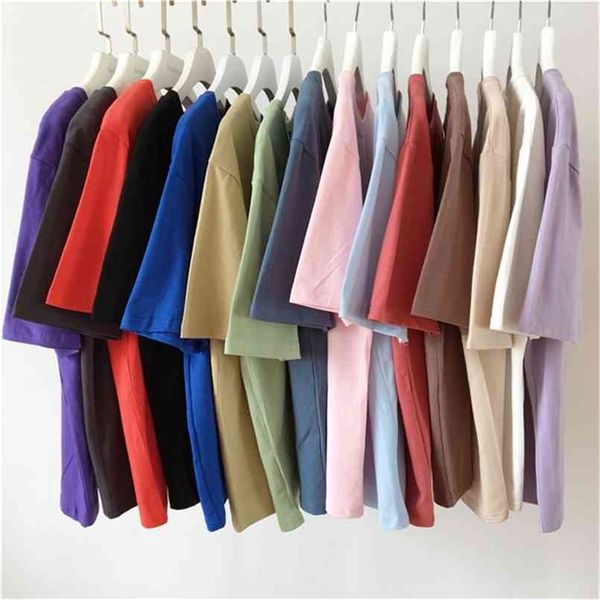 95% cotton candy colors t shirt summer women loose solid tee female short sleeve tees causal o-neck basic t-shirt 210708, White
95% cotton candy colors t shirt summer women loose solid tee female short sleeve tees causal o-neck basic t-shirt 210708, White