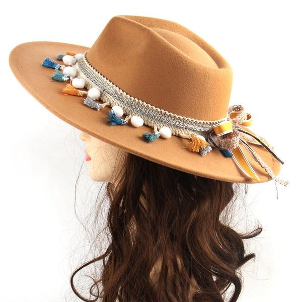 wide brim hats vintage womens fedora hat wool khaki jazz female casual ethnic large autumn classic black felt 2021, Blue;gray
wide brim hats vintage womens fedora hat wool khaki jazz female casual ethnic large autumn classic black felt 2021, Blue;gray