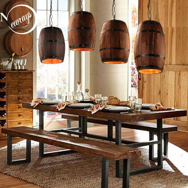 american modern nature loft wood wine barrel e27 hanging vintage pendant lights for dining room living restaurant cafe bar lamps
american modern nature loft wood wine barrel e27 hanging vintage pendant lights for dining room living restaurant cafe bar lamps