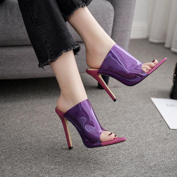 pvc jelly sandals women party pumps open toe high heels thin slippers shoes heel clear 35-40, Black
pvc jelly sandals women party pumps open toe high heels thin slippers shoes heel clear 35-40, Black