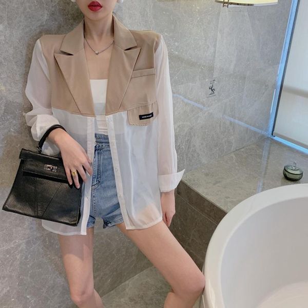 women's jackets 2021 summer korean loose and versatile suit collar long sleeve sunscreen shirt medium thin coat fashion, Black;brown
women's jackets 2021 summer korean loose and versatile suit collar long sleeve sunscreen shirt medium thin coat fashion, Black;brown