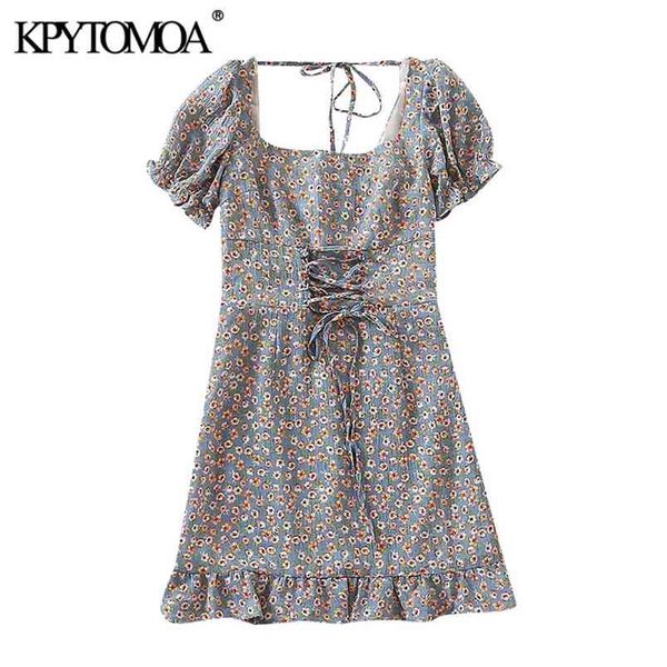 women chic fashion floral print ruffled mini dress square collar lace-up female dresses vestidos mujer 210420, Black;gray
women chic fashion floral print ruffled mini dress square collar lace-up female dresses vestidos mujer 210420, Black;gray