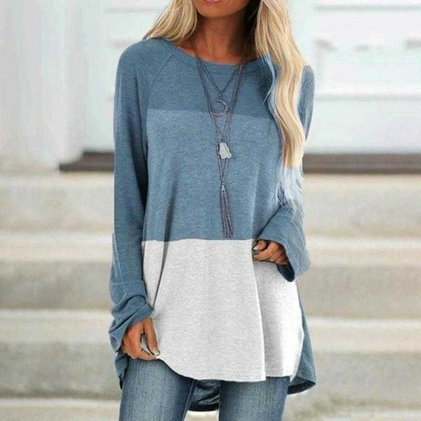 women long sleeve casual soft t-shirts female clothing fashion patchwork long sleeve women's loose t-shirts daily plus size y0621, White
women long sleeve casual soft t-shirts female clothing fashion patchwork long sleeve women's loose t-shirts daily plus size y0621, White
