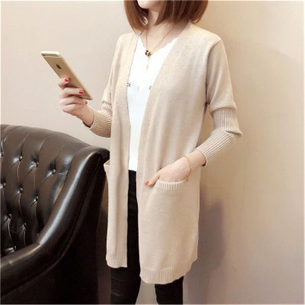 women's sweaters winter clothes women solid color loose fashion jacket long sleeve elegant cardigan feminino 2021 autumn section pz1407, White;black 
women's sweaters winter clothes women solid color loose fashion jacket long sleeve elegant cardigan feminino 2021 autumn section pz1407, White;black