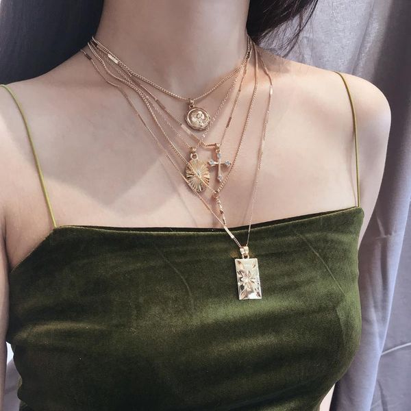 pendant necklaces coin necklace jewelry retro simple multi- item sweater chain female personality cross, Silver
pendant necklaces coin necklace jewelry retro simple multi- item sweater chain female personality cross, Silver