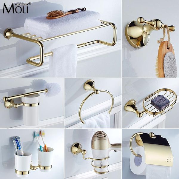 classical solid brass bathroom hardware sets gold polished luxury accessories wall mounted bath products ml3100g accessory set
classical solid brass bathroom hardware sets gold polished luxury accessories wall mounted bath products ml3100g accessory set