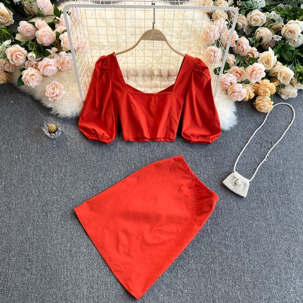 summer elegant retro square neck puff sleeve short two piece set women high waist slim with skirt suit 210420, White
summer elegant retro square neck puff sleeve short two piece set women high waist slim with skirt suit 210420, White