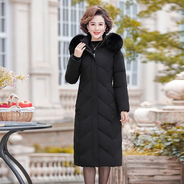 Women's Down & Parkas Middle-aged Women Winter Cotton Long Jacket Ladies Fur Collar Hooded Thick Warm Coat Female Elegant Outerwear G8SU, Black
Women's Down & Parkas Middle-aged Women Winter Cotton Long Jacket Ladies Fur Collar Hooded Thick Warm Coat Female Elegant Outerwear G8SU, Black