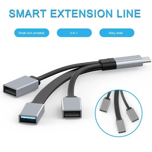 hubs usb c hub type to multi 3.0 splitter adapter fast trasmission extension cable for u disk computer
hubs usb c hub type to multi 3.0 splitter adapter fast trasmission extension cable for u disk computer