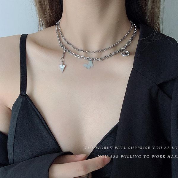 chokers butterfly multi- pendant personality necklace female fashion simple temperament wild double clavicle chain, Golden;silver
chokers butterfly multi- pendant personality necklace female fashion simple temperament wild double clavicle chain, Golden;silver