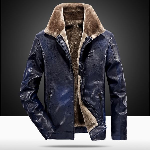 winter men faux leather jacket coat fleece thick warm fur mens chaqueta cuero hombre size m-4xl, Black
winter men faux leather jacket coat fleece thick warm fur mens chaqueta cuero hombre size m-4xl, Black