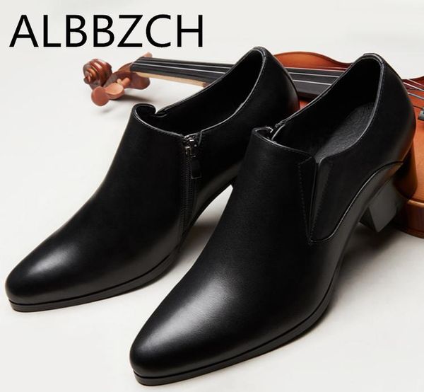 dress shoes mens high heels pointed toe zip design cow leather men height increase wedding career work party dance, Black
dress shoes mens high heels pointed toe zip design cow leather men height increase wedding career work party dance, Black