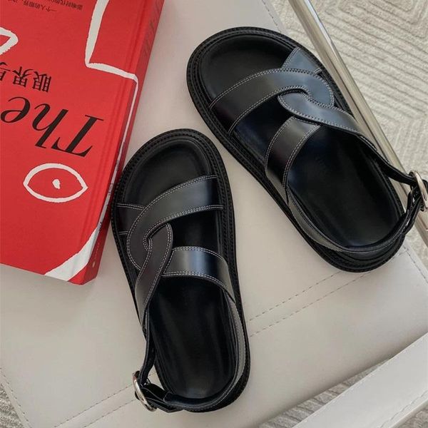 sandals pu gladiator for women ladies summer shoes 2021 designer woman heel flats platform sandles, Black
sandals pu gladiator for women ladies summer shoes 2021 designer woman heel flats platform sandles, Black