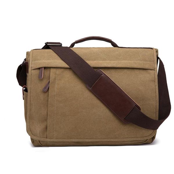 briefcases mugu canvas bag men's single shoulder messenger practical business computer large size can hold 17 inch