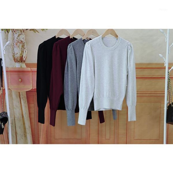 women's sweaters o-neck sweater four colors simple long lantern sleeve casual jumper 2021 autumn, White;black
women's sweaters o-neck sweater four colors simple long lantern sleeve casual jumper 2021 autumn, White;black